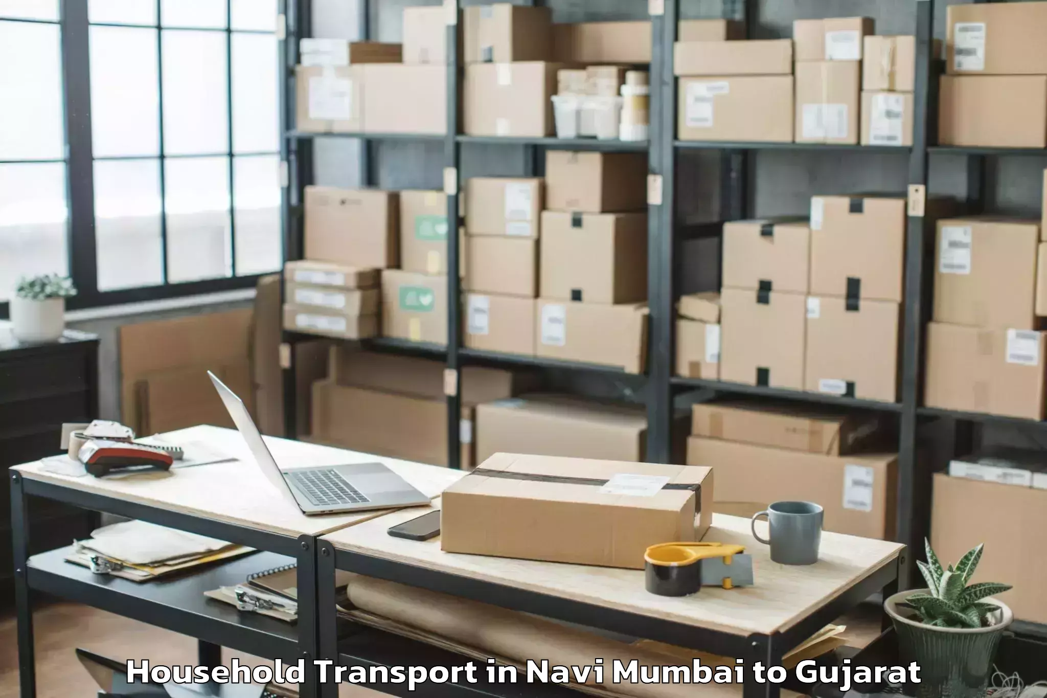 Navi Mumbai to Kamrej Household Transport Booking